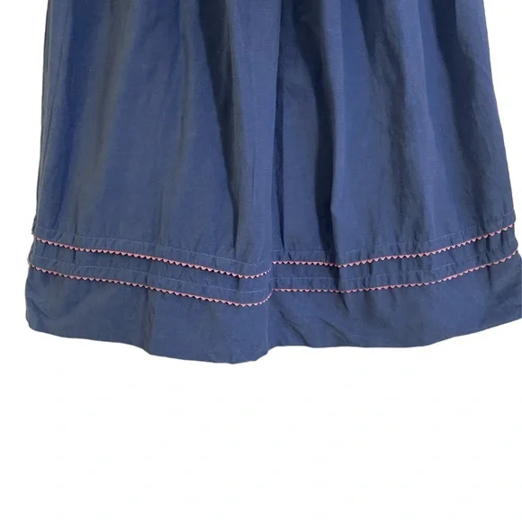 Anavini girls smocked frogs bishop long corduroy dress blue pink 6X - Picture 3 of 7